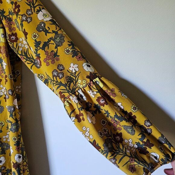 EUC WORN ONCE ELIANE ROSE FLORAL QUARTER BUTTONED PUFFED SLEEVES DRESS SIZE 10/M - Picture 10 of 16